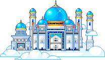 Animated palace in the clouds