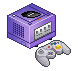 Image of a pixel-art gamecube