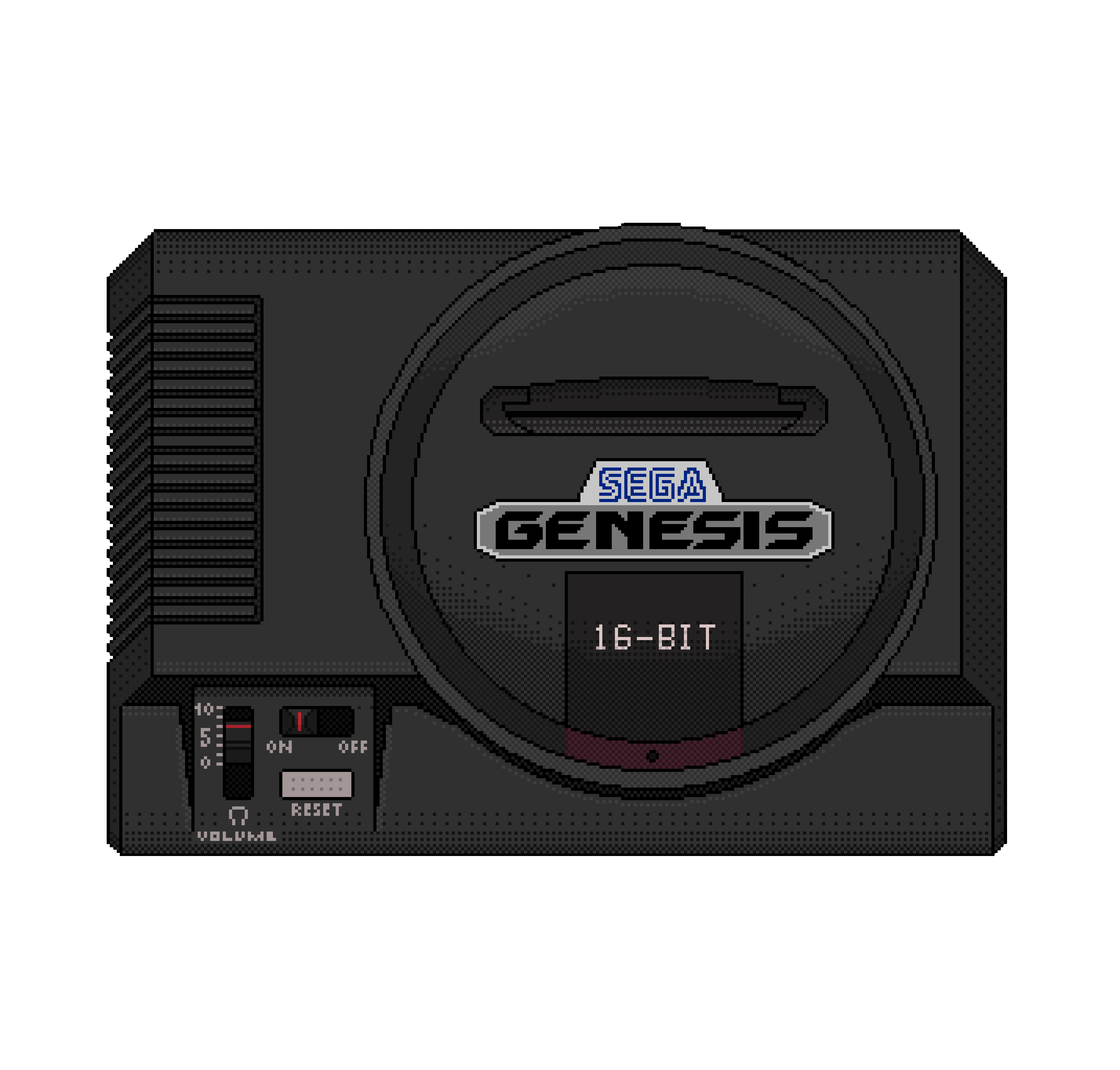 Pixel art of the Sega Mega Drive