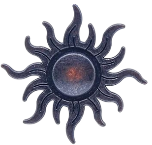 Still image of a metal sun