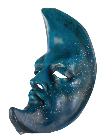 Transparent png of a moon-shaped mask