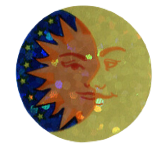 Transparent png of overlapping faces of the sun and moon