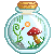 Animated terrarium with a mushroom