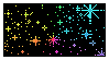 Image of rainbow sparkles on a dark background