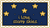 Animated starry sky stamp