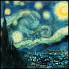 Animated pixel-art Starry Night