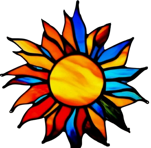 Still image of stain glass sun